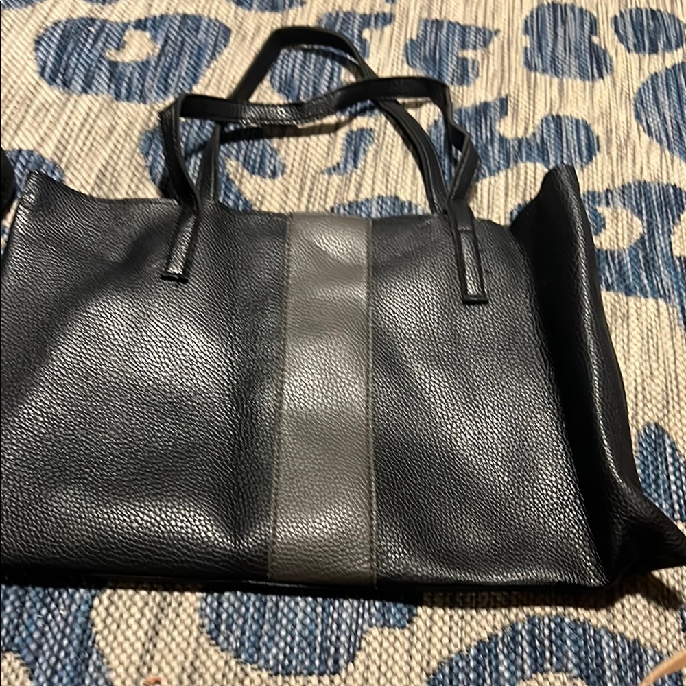 Vince Camuto Textured Black Leather Bag